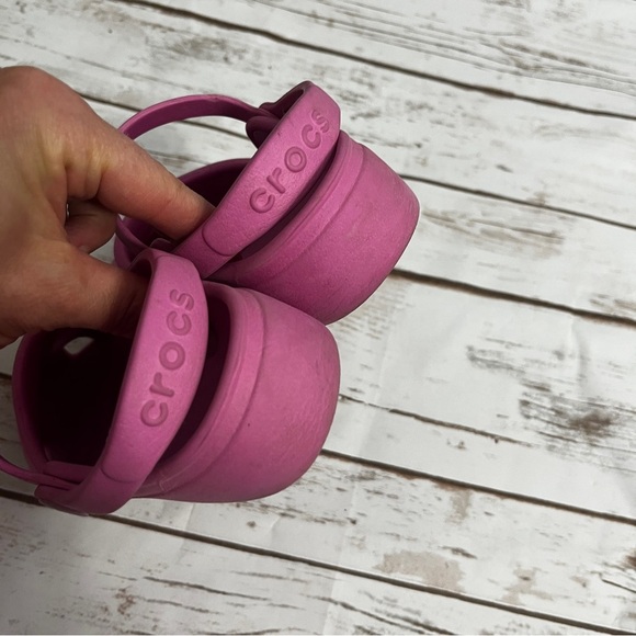 Kids Pink Crocs Mary Jane Style Size‎ 12 double strap - Picture 5 of 11